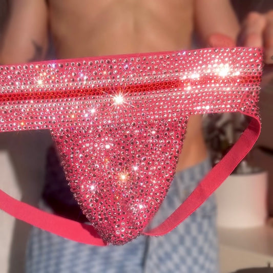 Crystal Jockstrap - Baby Pink