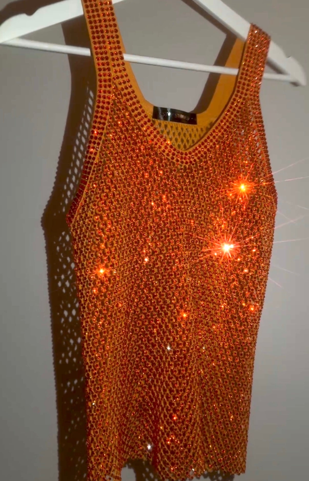Orange Fishnet Tank