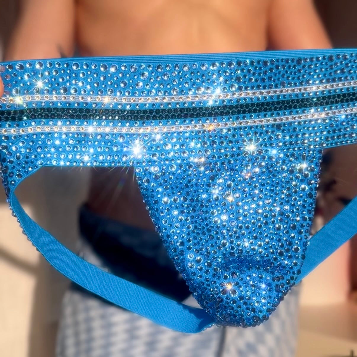 Crystal Jockstrap - Light Blue