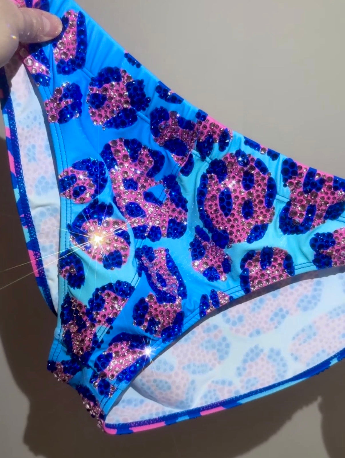 Blue/Pink Leopard Swim Brief