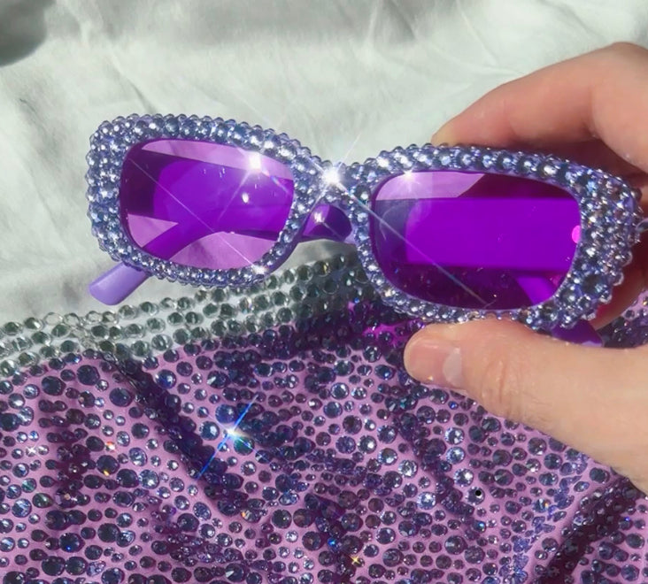 Rhinestoned Lilac Sunglasses