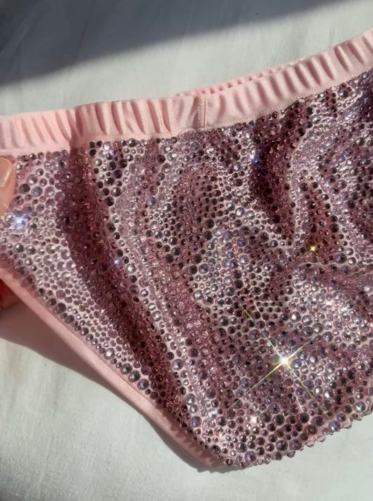 Baby Pink Rhinestoned Speedo