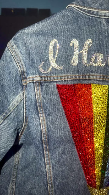 Blinged Denim Pride Jacket