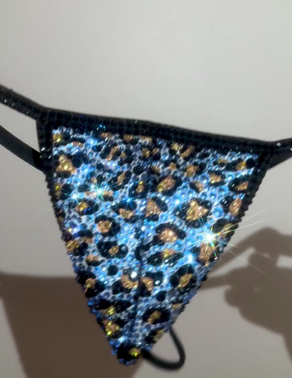 Baby Blue Leopard Thong