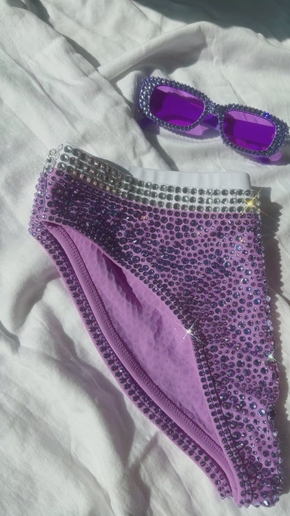 Lilac Rhinestoned Speedo