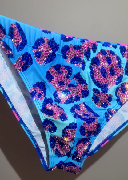 Blue/Pink Leopard Swim Brief
